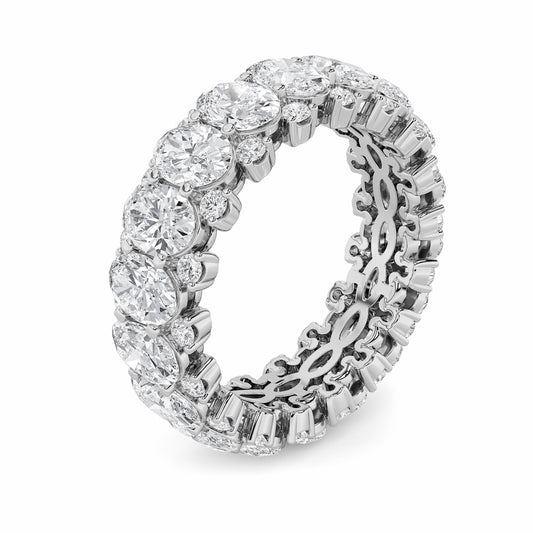 6CTW Oval Shaped Lab Grown Diamond (F/VS) Eternity Band Ring in 14K Gold