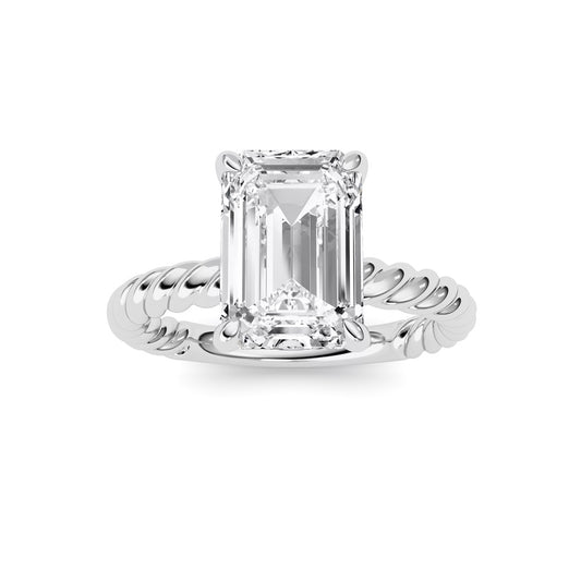 Emerald Lab Grown Diamond (F/VS ) Ring in 14K Gold