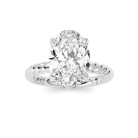 Oval Lab Grown Diamond (F/VS ) Ring in 14K Gold