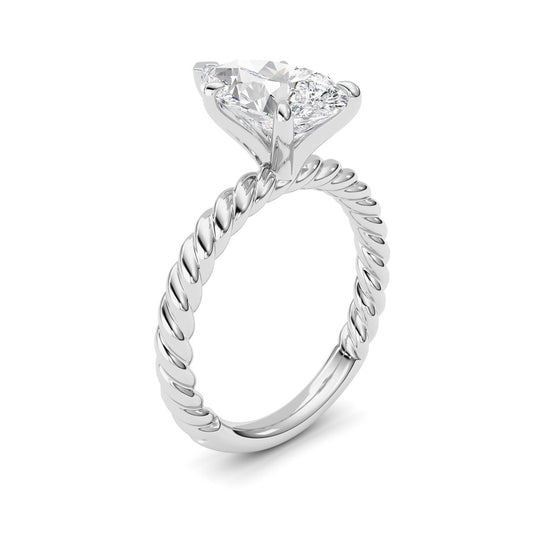 Pear Lab Grown Diamond (F/VS ) Ring in 14K Gold