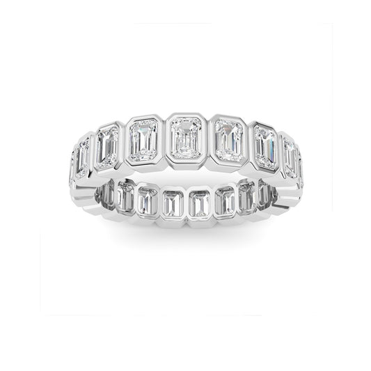 2.2Cttw Emerald Shaped Lab Grown Diamond (F/VS) Eternity Band Ring in 14K Gold