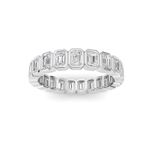2.6Cttw Emerald Shaped Lab Grown Diamond (F/VS) Eternity Band Ring in 14K Gold