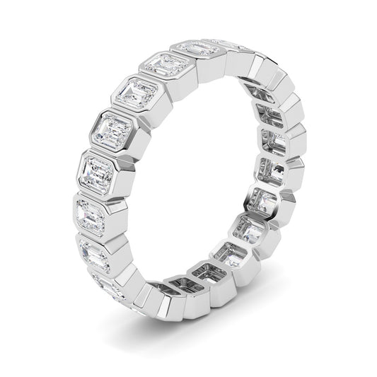2.6Cttw Emerald Shaped Lab Grown Diamond (F/VS) Eternity Band Ring in 14K Gold