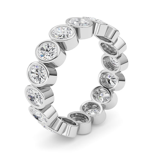 2Cttw Oval Shaped Lab Grown Diamond (F/VS) Eternity Band Ring in 14K Gold