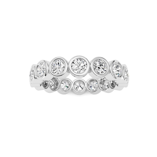 2Cttw Round Shaped Lab Grown Diamond (F/VS) Eternity Band Ring in 14K Gold