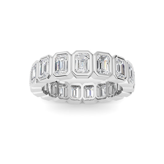 2.5Cttw Emerald Shaped Lab Grown Diamond (F/VS) Eternity Band Ring in 14K Gold