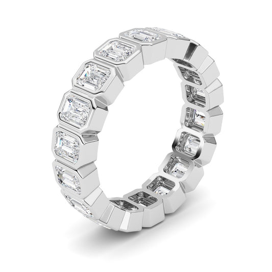 2.75Cttw Emerald Shaped Lab Grown Diamond (F/VS) Eternity Band Ring in 14K Gold