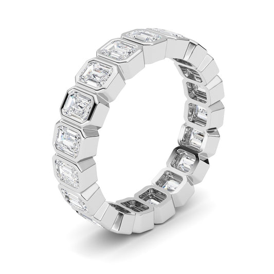 2.75Cttw Emerald Shaped Lab Grown Diamond (F/VS) Eternity Band Ring in 14K Gold
