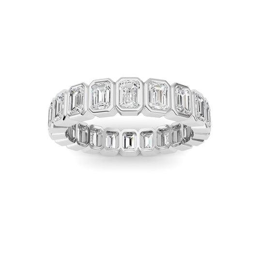 3.00Cttw Emerald Shaped Lab Grown Diamond (F/VS) Eternity Band Ring in 14K Gold