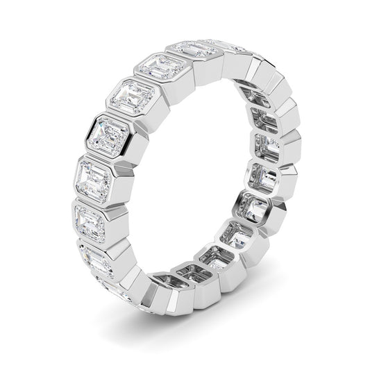 3.00Cttw Emerald Shaped Lab Grown Diamond (F/VS) Eternity Band Ring in 14K Gold