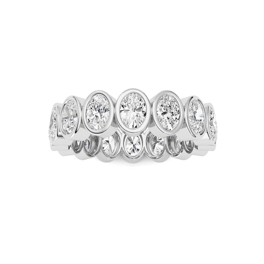 2.4Cttw Oval Shaped Lab Grown Diamond (F/VS) Eternity Band Ring in 14K Gold