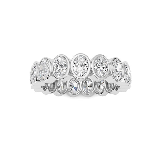 2.5Cttw Oval Shaped Lab Grown Diamond (F/VS) Eternity Band Ring in 14K Gold