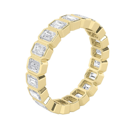 3.25Cttw Emerald Shaped Lab Grown Diamond (F/VS) Eternity Band Ring in 14K Gold