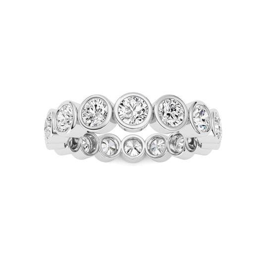 2.9CTW Round Shaped Lab Grown Diamond (F/VS) Eternity Band Ring in 14K Gold