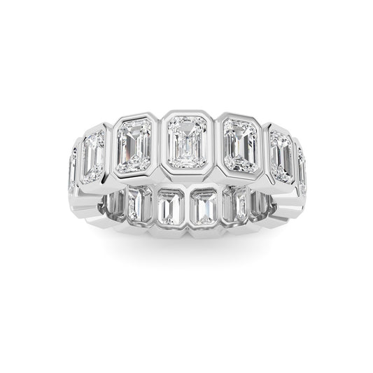 3.75Cttw Emerald Shaped Lab Grown Diamond (F/VS) Eternity Band Ring in 14K Gold