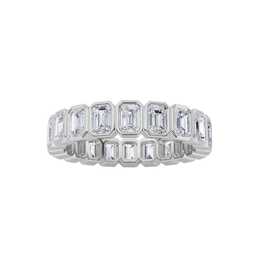 4.25Cttw Emerald Shaped Lab Grown Diamond (F/VS) Eternity Band Ring in 14K Gold