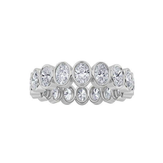 3.75Cttw Oval Shaped Lab Grown Diamond (F/VS) Eternity Band Ring in 14K Gold
