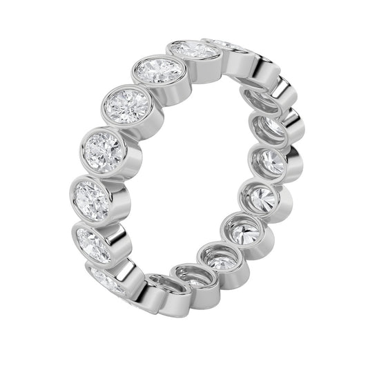 3.75Cttw Oval Shaped Lab Grown Diamond (F/VS) Eternity Band Ring in 14K Gold