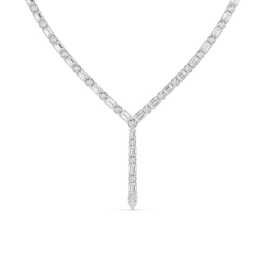 28CTW Mix Shaped Lab Grown Diamond Necklace in 14K Gold (F/VS)