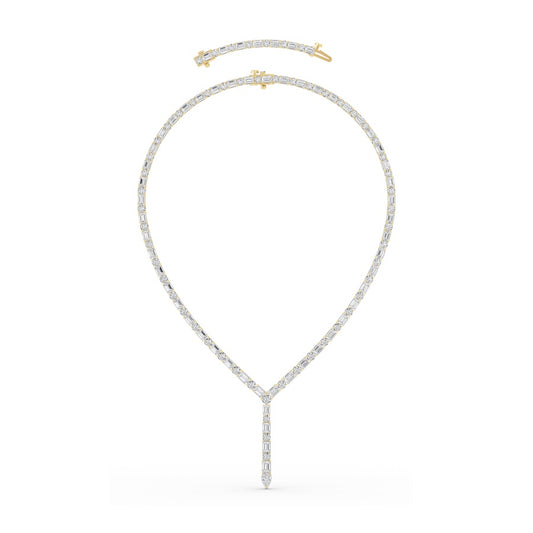 28CTW Mix Shaped Lab Grown Diamond Necklace in 14K Gold (F/VS)