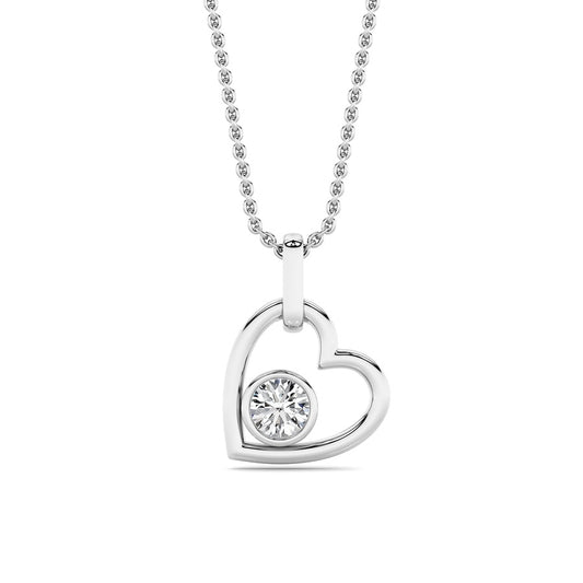 0.33CTW Round Lab Grown Diamond (F/VS ) Heart Pendant in 14K Gold