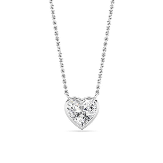 1CTW Heart Shape Lab Grown Diamond (F/VS ) Pendant Necklace in 14K Gold