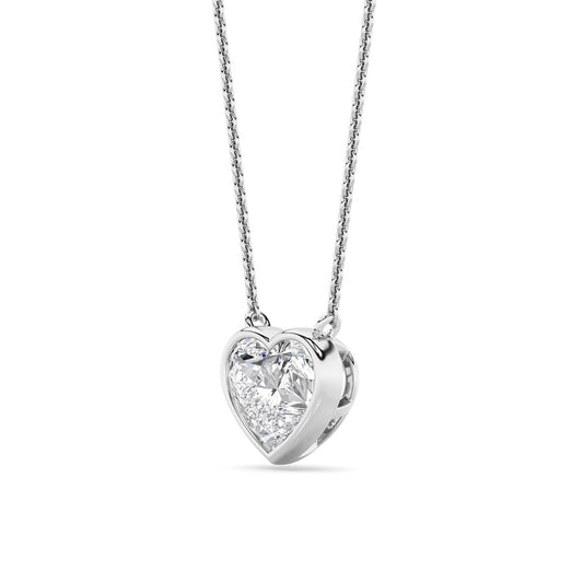 2CTW Heart Shape Lab Grown Diamond (F/VS ) Pendant Necklace in 14K Gold