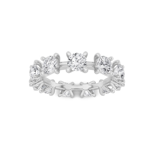3CTW Round Shaped Lab Grown Diamond (F/VS) Eternity Band Ring in 14K Gold