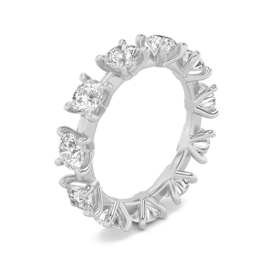 3Cttw Round Shaped Lab Grown Diamond (F/VS) Eternity Band Ring in 14K Gold