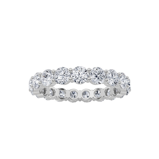 2.1Cttw Round Shaped Lab Grown Diamond Split Prong Eternity Ring in 14K Gold (F/VS)