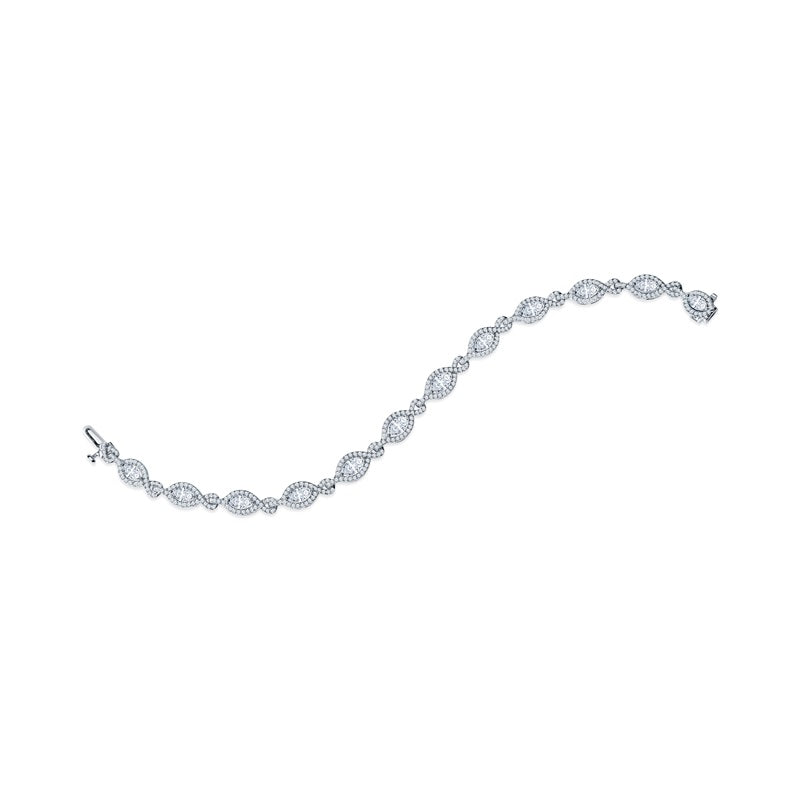 NATURAL DIAMOND BRACELET 1.47 CARAT IN 14K WHITE GOLD