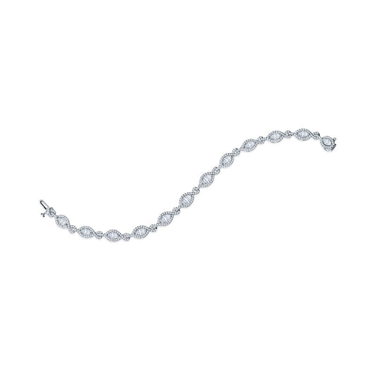 NATURAL DIAMOND BRACELET 1.47 CARAT IN 14K WHITE GOLD