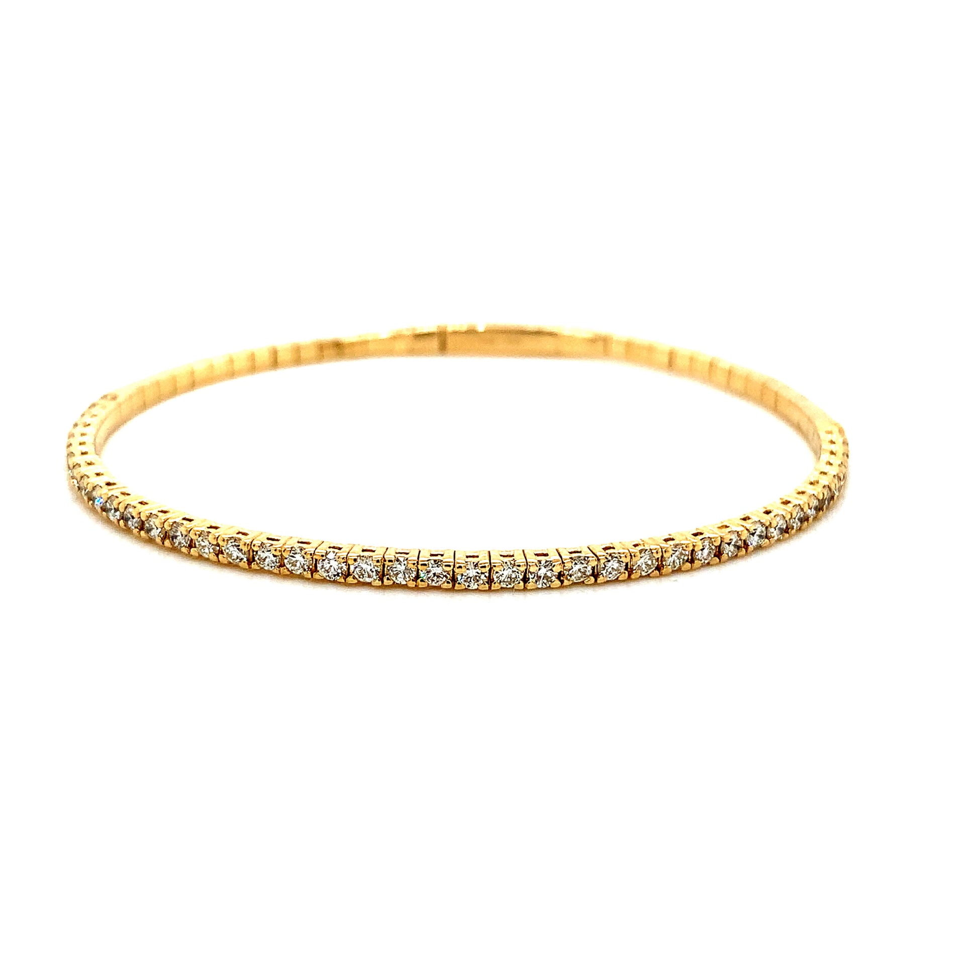 Exquisite 14KY Diamond Bangle Bracelet – 1.05 CTW of Earth-Mined Diamonds