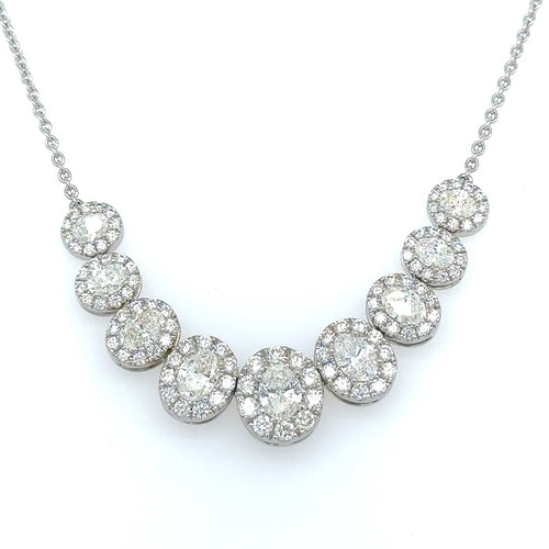 Classic Round Diamond Necklace in 14K White Gold