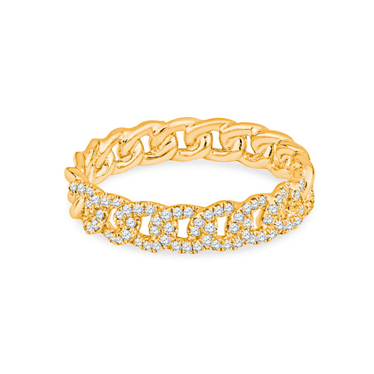 18K White Gold Chain Link Diamond Anniversary Band