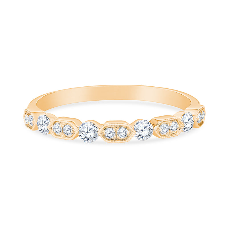 18K Yellow Gold Diamond Stackable Band