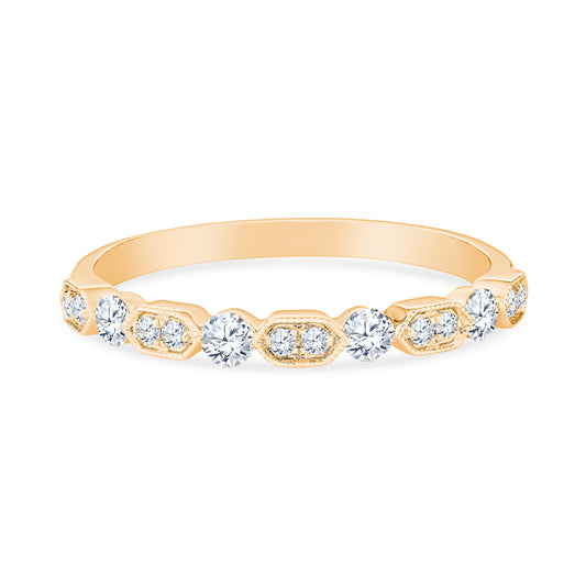 18K Yellow Gold Diamond Stackable Band