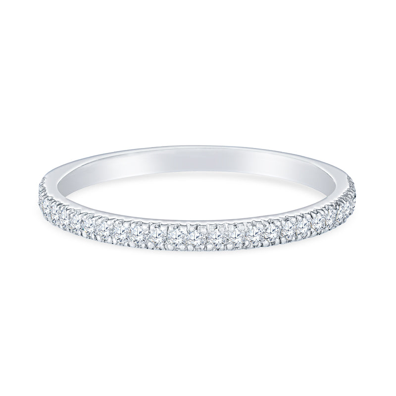 14K White Gold Four Prong Anniversary Band