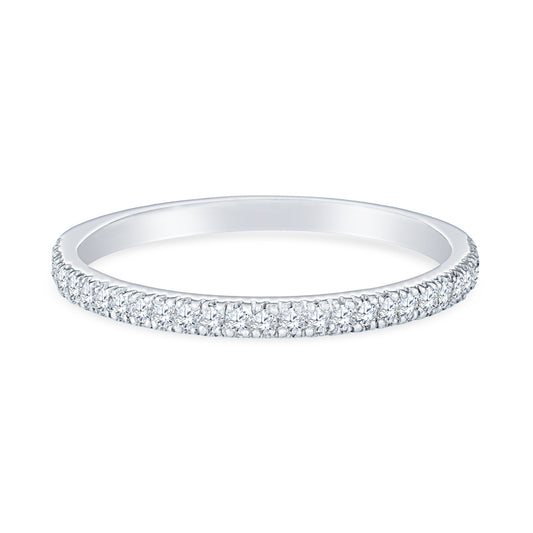 14K White Gold Four Prong Anniversary Band