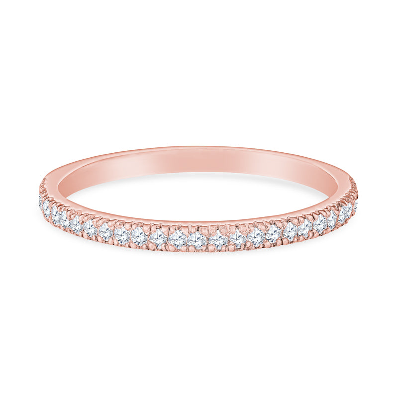 14K Rose Gold Four Prong Wedding Band