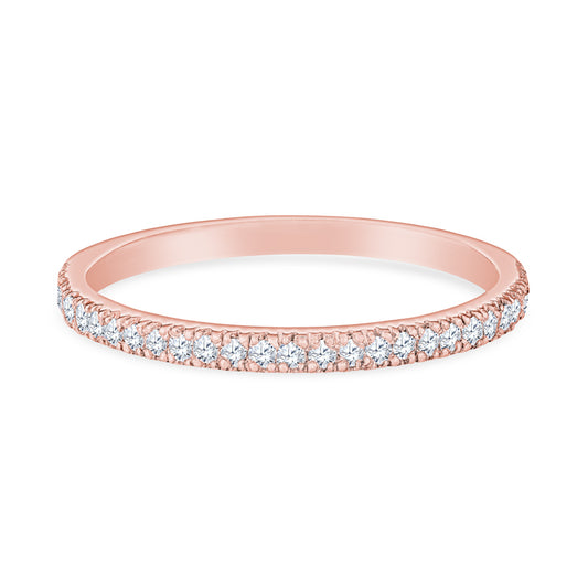 14K Rose Gold Four Prong Wedding Band