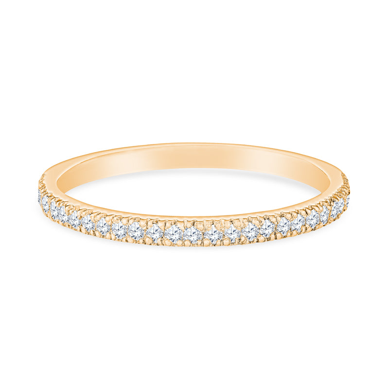 14K Yellow Gold Four Prong Stackable Band