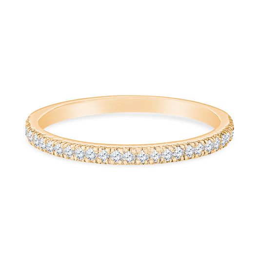 14K Yellow Gold Four Prong Stackable Band