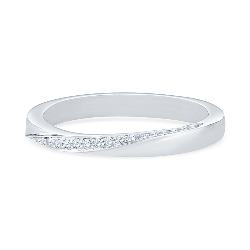18K White Gold Contemporary Diamond Anniversary Band
