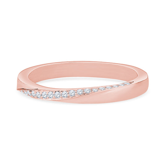 18K Rose Gold Contemporary Diamond Wedding Band