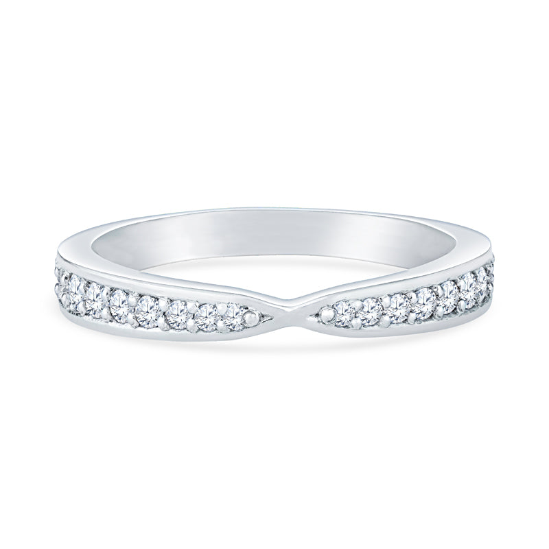 14K White Gold Contemporary Tapered Anniversary Band