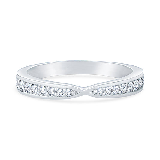 14K White Gold Contemporary Tapered Anniversary Band