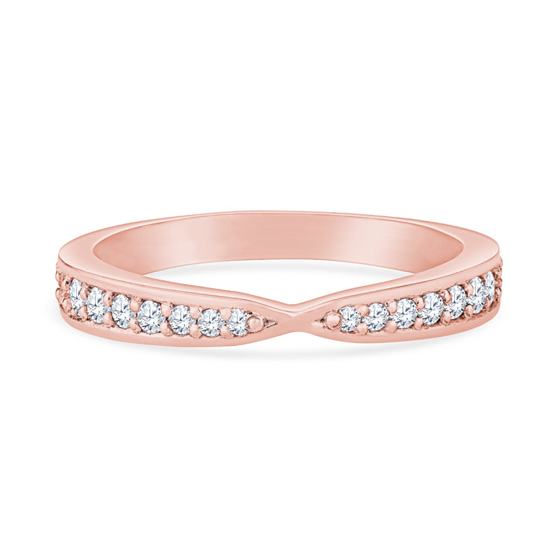 14K Rose Gold Contemporary Tapered Wedding Band