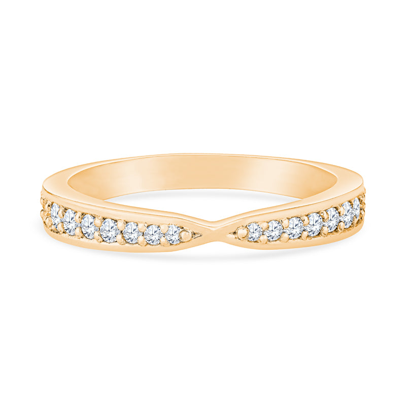 14K Yellow Gold Contemporary Tapered Stackable Band
