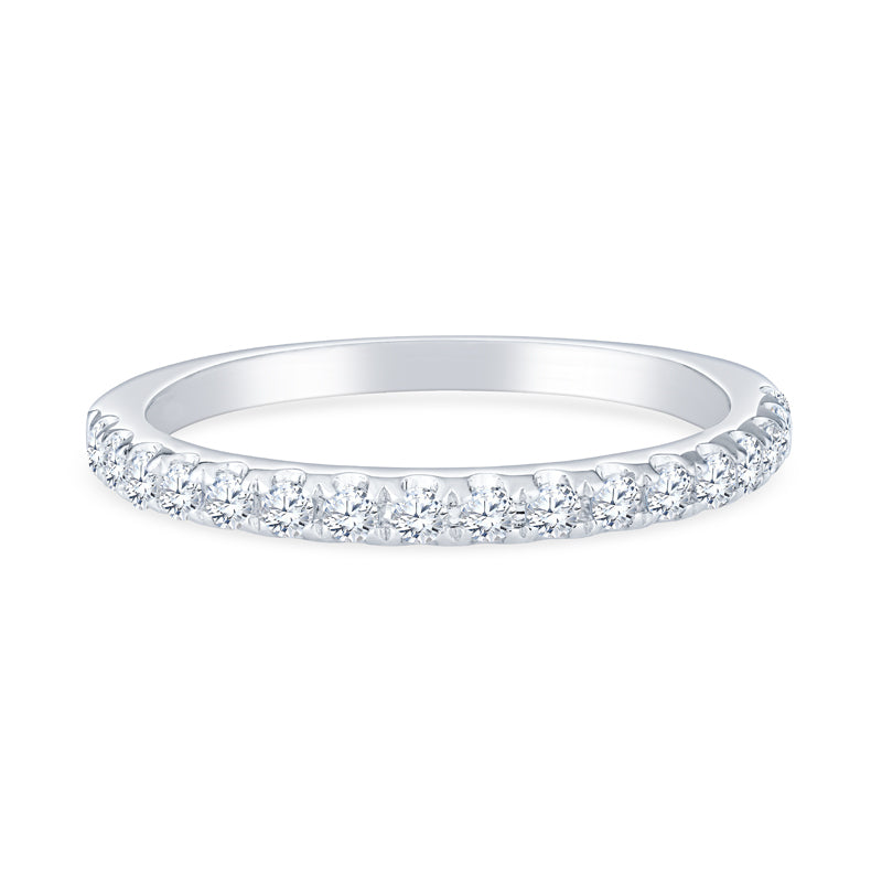 18K White Gold Straight Setting Diamond Anniversary Band